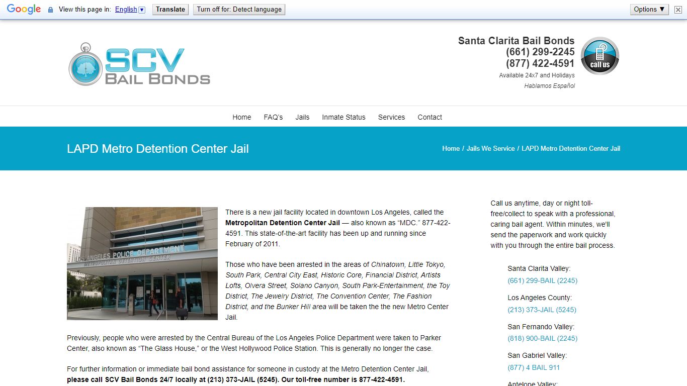 LAPD Metro Detention Center Jail | Bail, Arrest & Inmate Info.